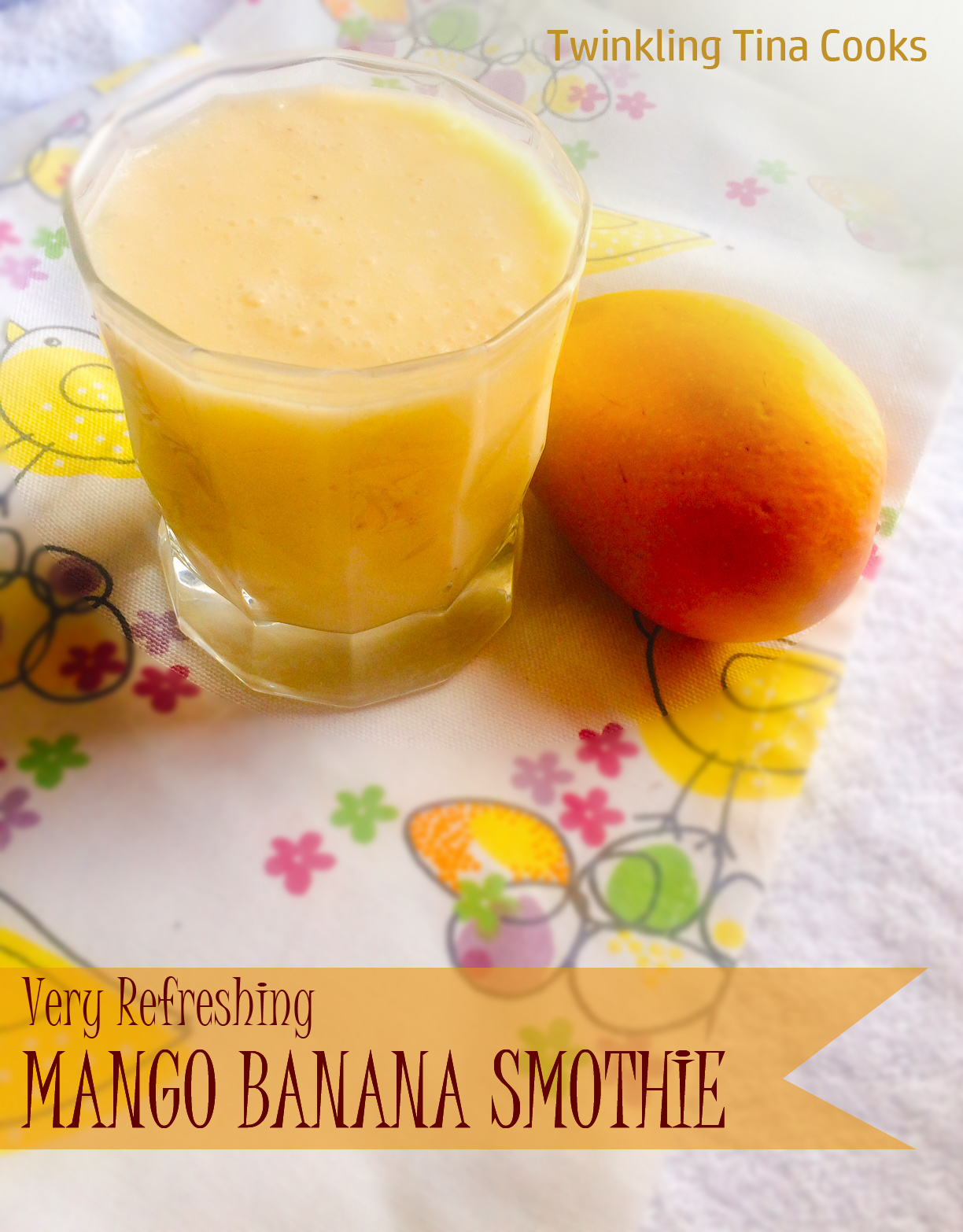 mango banana smoothie, smoothie recipe, blender smoothie, healthy smoothie