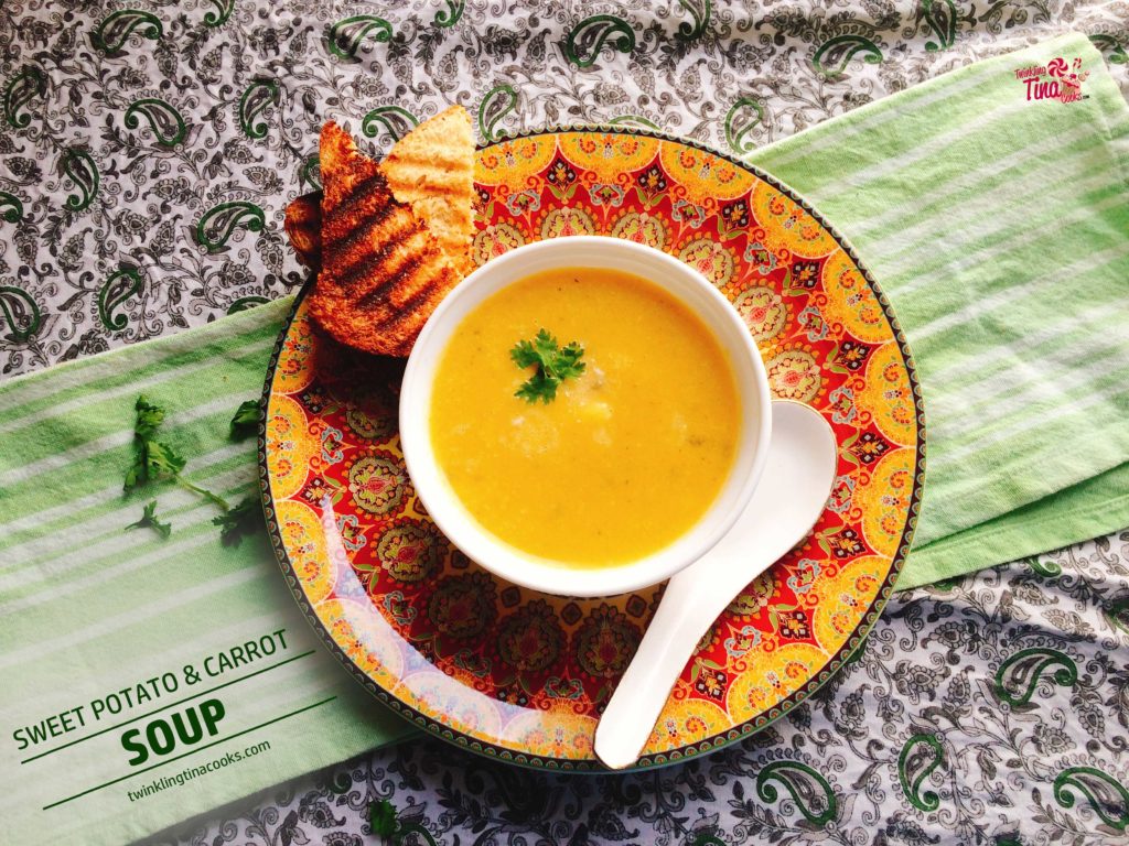 sweet potato carrot soup, soup , recipe, soup recipe, foodporn, foodphoto, soup, soupilicous, healthy soup, healthy eating, recipe, food blog, twinklingtinacooks, twinkling tina cooks