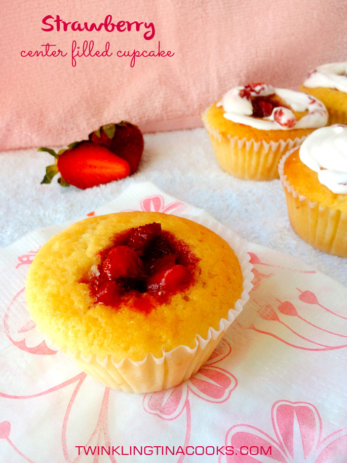 strawberry-center-filled-cupcake