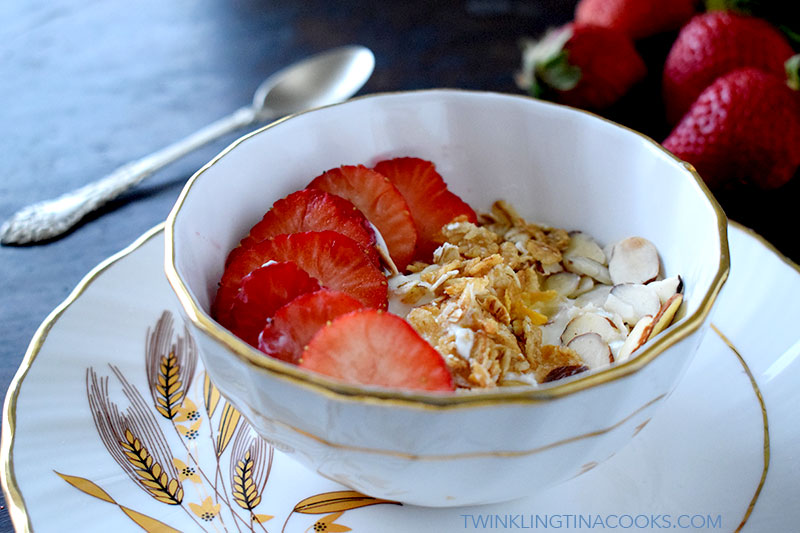 Strawberry yogurt breakfast bowl